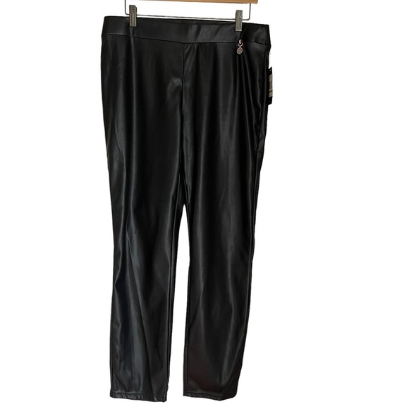 Tommy Hilfiger Black Vegan Leather Skinny- Ankle Pant Size: 14 New ! - Picture 9 of 10